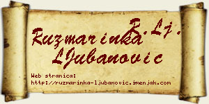 Ruzmarinka LJubanović vizit kartica